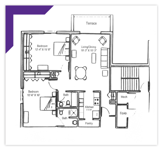 Two Bedroom - Type E-6 Apartment