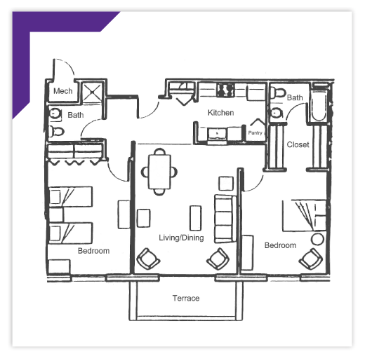 Two Bedroom - Type E-7 Apartment